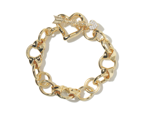 Pavé Arrow Hoop Bracelet Gold