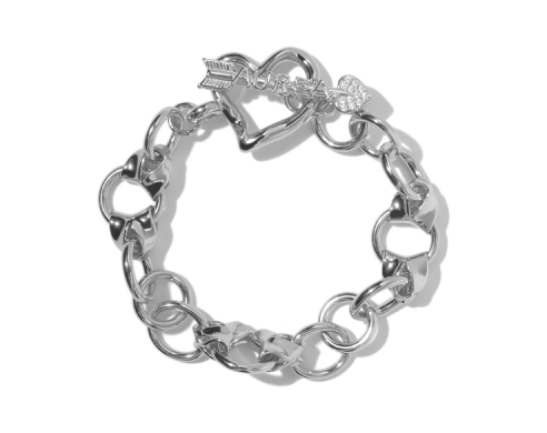 Pavé Arrow Hoop Bracelet Silver