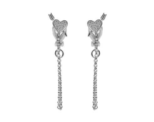 Pavé Worth Struck Chain Earclip Silver