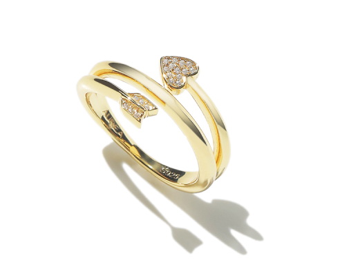 Pavé Arrow Spiral Ring Gold