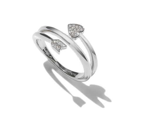 Pavé Arrow Spiral Ring Silver