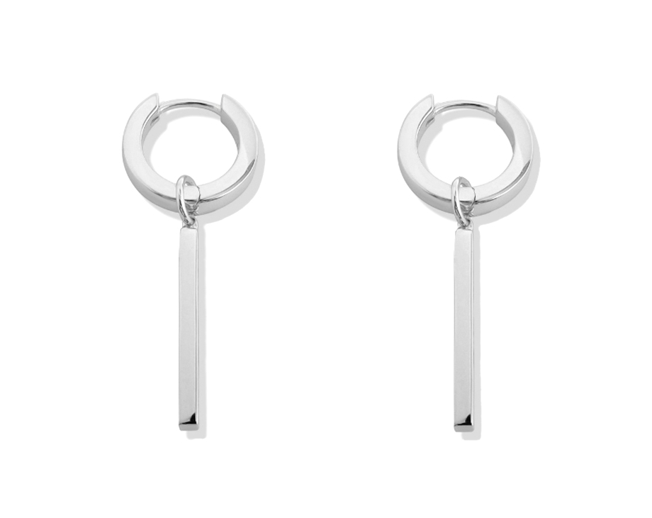 Bar Hoop Pierce Silver