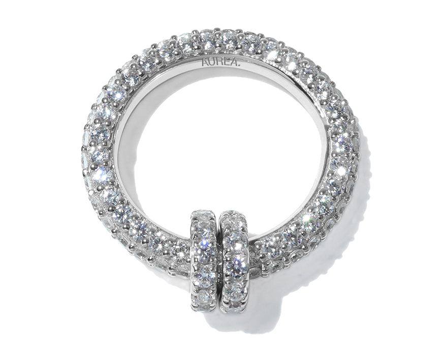 Pavé Hoop Ring Silver